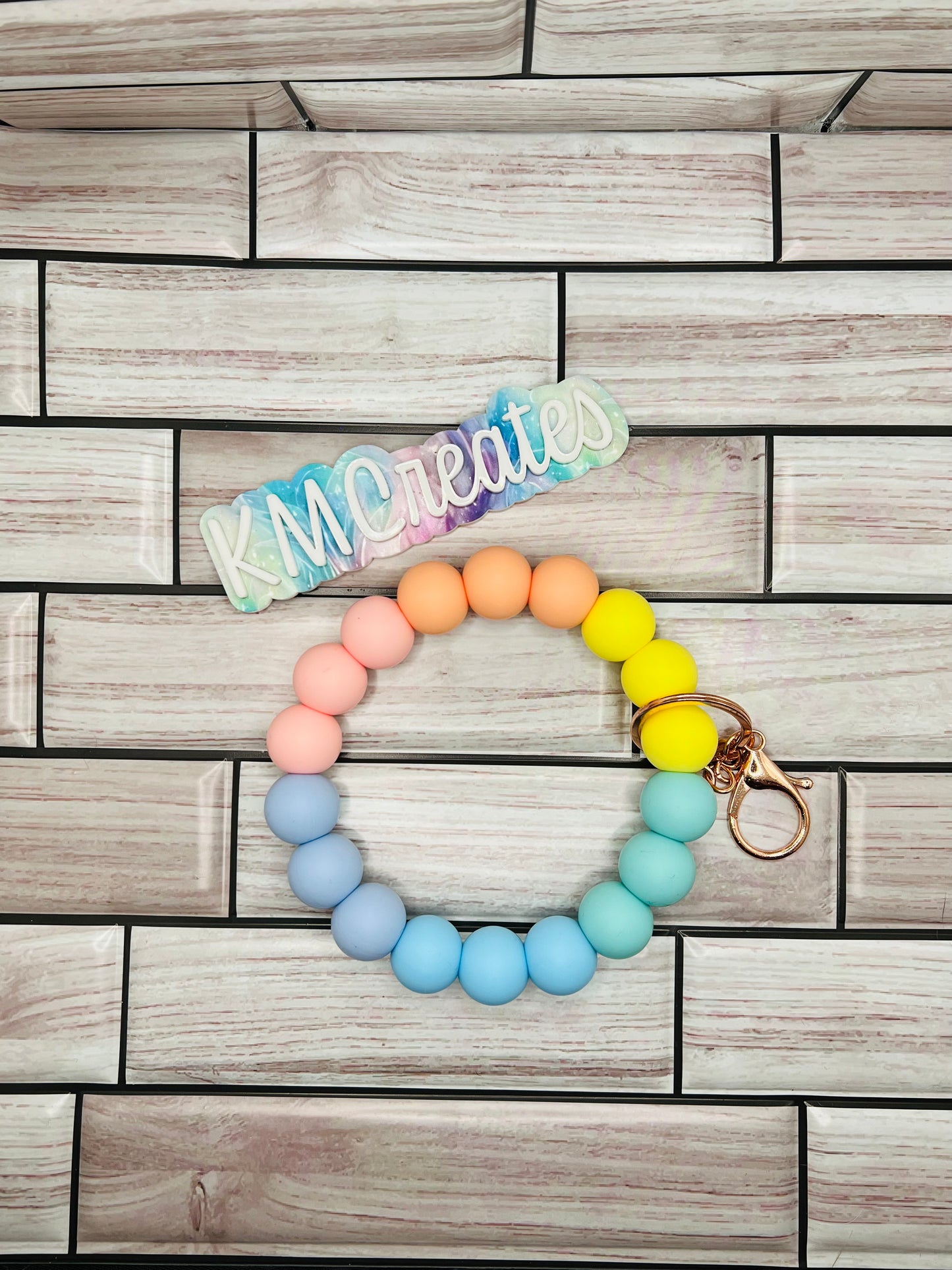 Silicone Beaded Keychain Wristlet