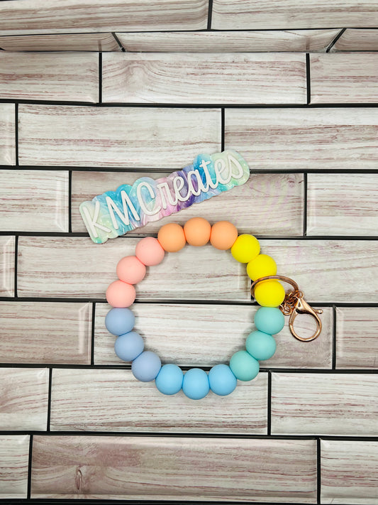 Silicone Beaded Keychain Wristlet