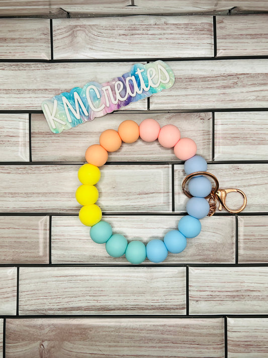 Silicone Beaded Wristlet Keychain