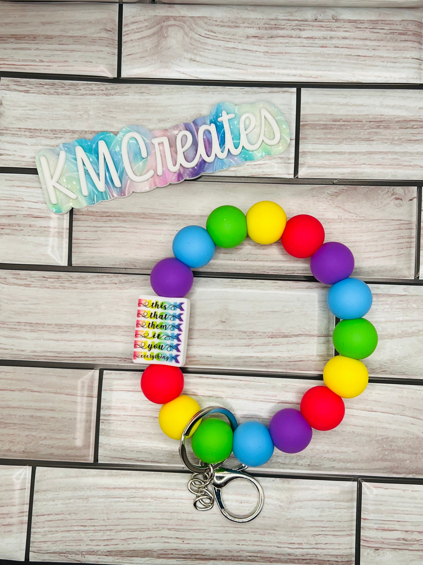 Silicone Beaded Wristlet Keychain