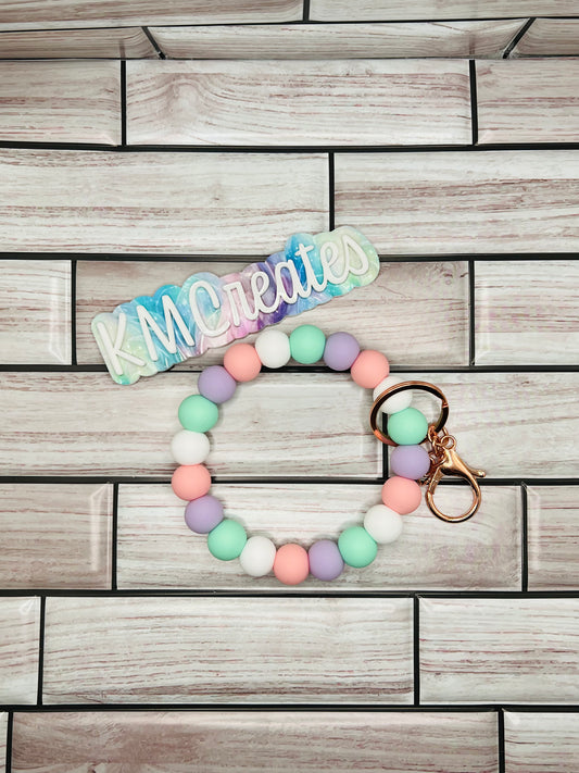 Silicone Beaded Keychain Wristlet