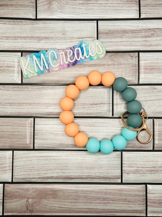 Silicone Beaded Wristlet Keychain