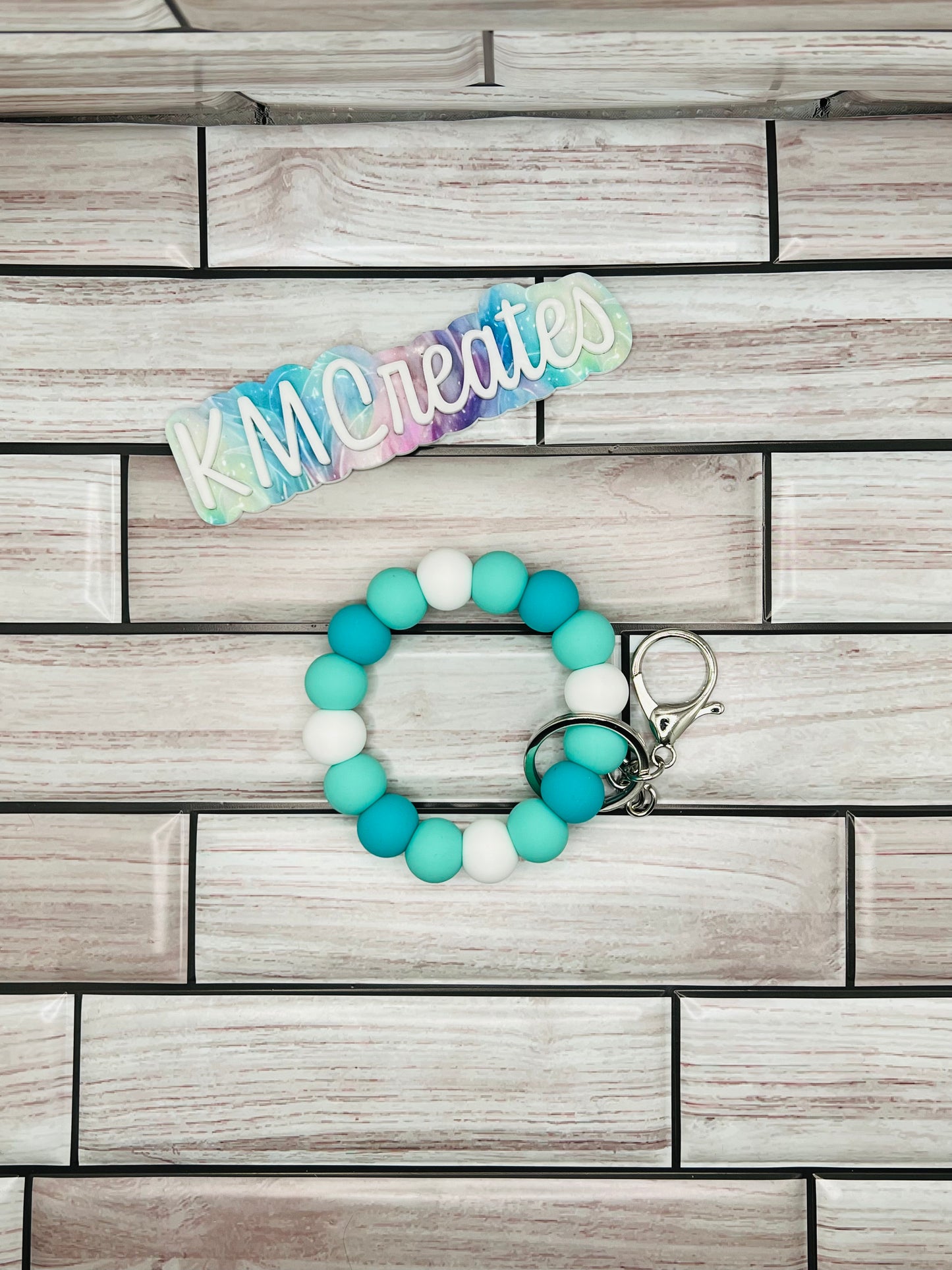 Silicone Beaded Wristlet Keychain