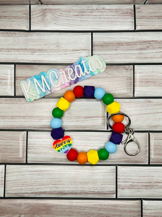 Silicone Beaded Keychain Wristlet