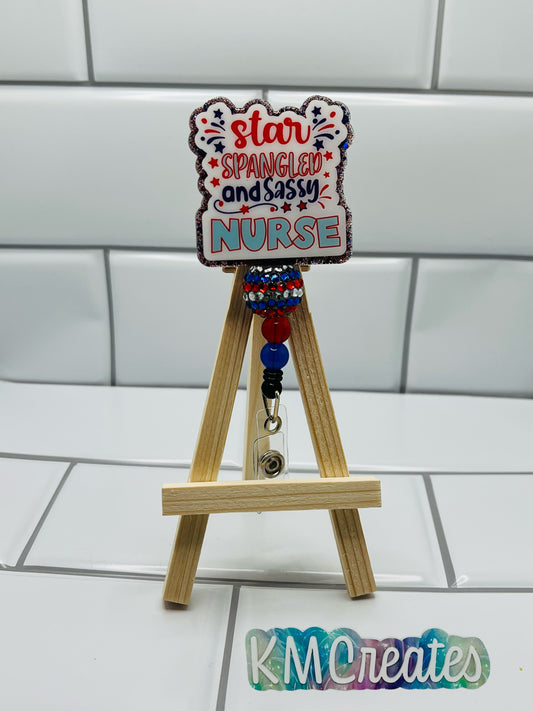 Star Spangled and Sassy Nurse Badge Reel